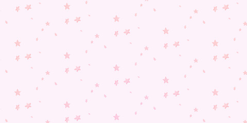A seamless pastel pink and orange background with a lovely pattern of pink stars of various sizes
