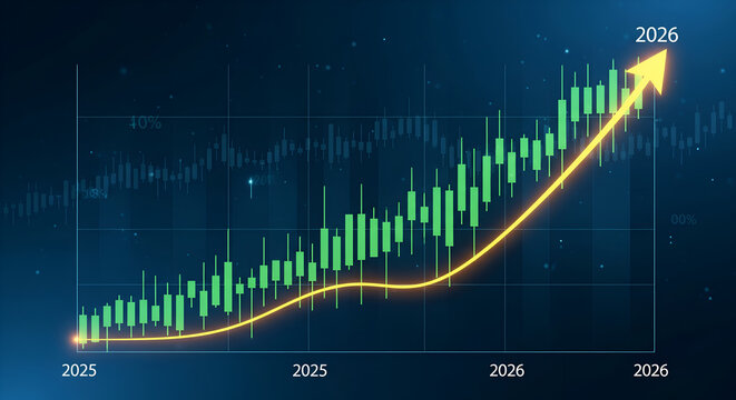 Stock Market Growth Chart. Financial Data Graph Going Up.