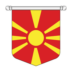 Equatorial North Macedonia National Banner Symbol Hanging