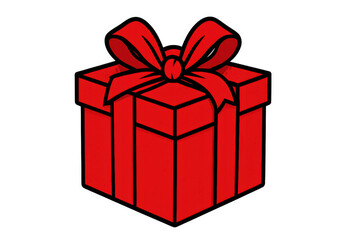 Obraz premium Red gift box with ribbon and bow suggesting celebration, giving, and a surprise present on transparent background