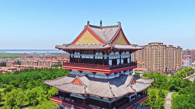 Aerial Photography of Traditional Chinese Tower Buildings