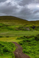 Isle of Skye, Scotland, Uk: view of the Fairy Glen, magic valley connected to ancient customs, children casted flowers petals in the burn to encourage fairies providing villages with fresh water
