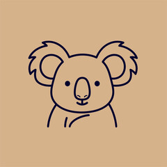 Cartoon illustration of a koala's face with large ears and round features on a neutral background