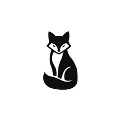 Black fox minimalist animal icon