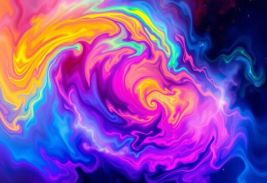 Abstract swirling nebula of vibrant colors, digital art,  art,  design