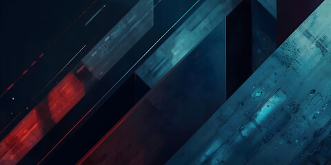 High-Tech Abstract Background Featuring Sharp Dark Prisms and Lights
