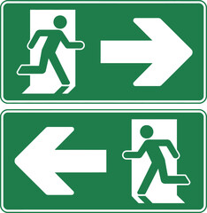 Green Emergency Exit Sign with Arrows