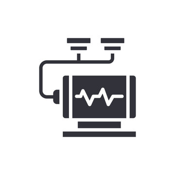 Medical Device Icon With Heartbeat Monitor Symbol Graphics