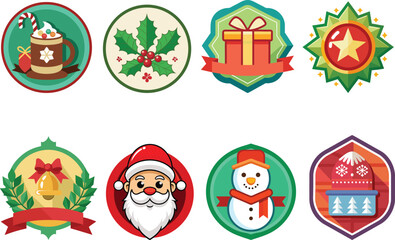  Merry Christmas Badge Collection, Christmas Holiday Badges Bundle, Christmas Holiday Badges Bundle
