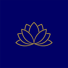 Elegant golden lotus flower design on a deep blue background, symbolizing purity and tranquility (1)