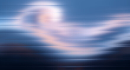 Fototapeta premium Symmetrical Neon Wave Abstract Background – Dark Purple and Blue Energy with Horizontal Glitch Texture