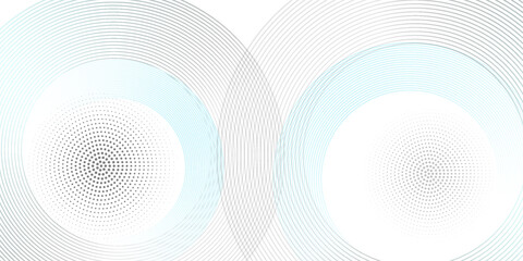 A minimalist abstract image featuring three overlapping navy blue concentric circles on a dark blue background.