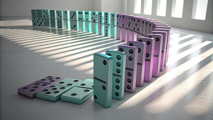 Domino Effect: Colorful Gradient Chain