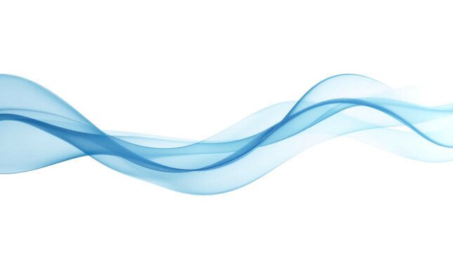 Abstract flowing blue wave on a white background