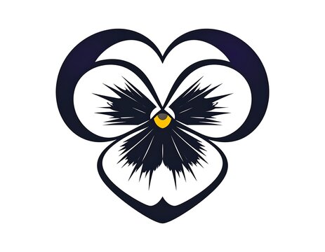 Artistic depiction of a stylized, three-petaled flower, dark with light outlines