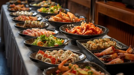 Obraz premium grilled shrimp and vegetables