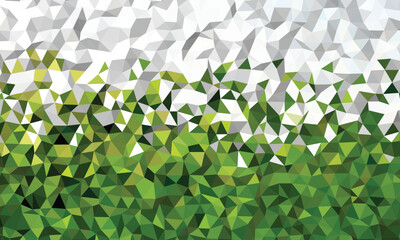 Abstract geometric green and white low-poly polygonal background