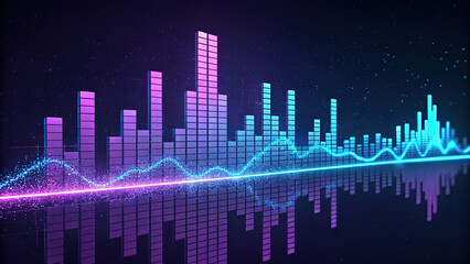 Naklejka premium Vibrant Sound Wave Spectrum Equalizer Display