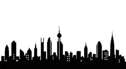 Silhouette of a Modern City Skyline urban architecture