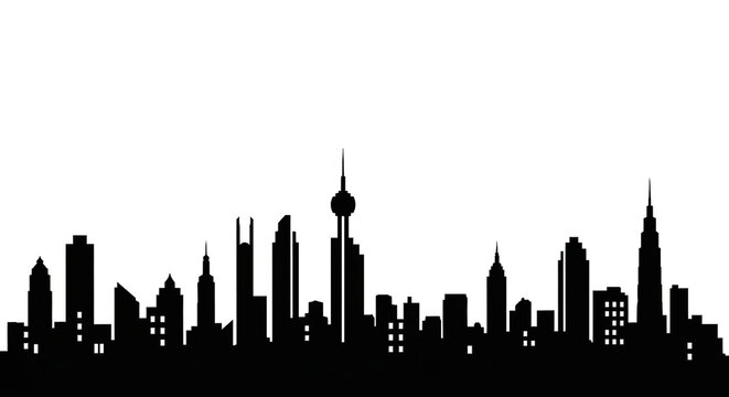 Silhouette of a Modern City Skyline urban architecture