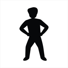 A single man standing in a bold silhouette