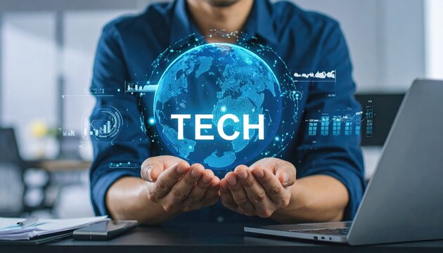 Global technology network connecting the world with digital data and innovation.