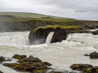 The waterfall Godafoss in Iceland
