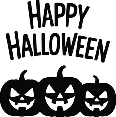 Happy Halloween vector graphic with spooky pumpkins for festive design