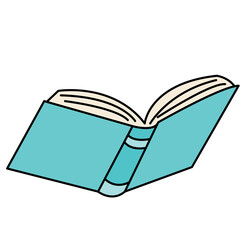 blue open book vector illustration