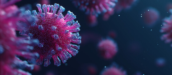 3d render of a realistic coronavirus in clear water
