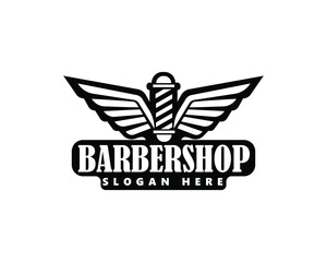 Creative barbershop logo with black and white base color is very suitable for your brand logo.