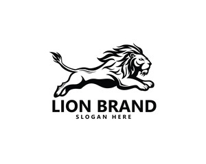 This creative silhouette of a running lion is perfect for your brand logo.