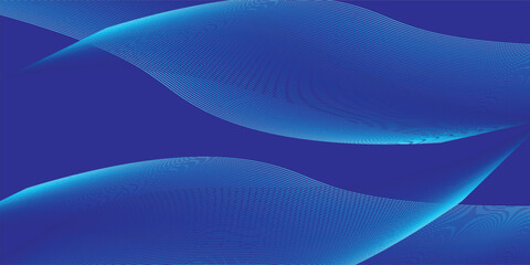 Abstract glowing wave lines on blue background. Dynamic wave pattern. Modern flowing wavy lines. Futuristic technology concept. Suit for banner, poster, cover, brochure, flyer, website