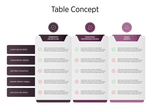 A straightforward table layout for PowerPoint that makes your information easy to read and understand. It organizes data clearly, helping you highlight key points without any distractions.