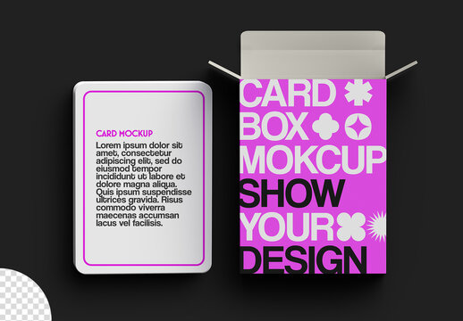 Playing Cards with Box Packaging Mockup Isolated