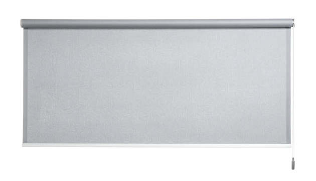 Gray roller blind isolated on transparent background