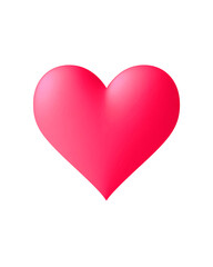 Pink Gradient Heart Icon on Transparent Background &ndash; Minimal Valentine Love Symbol Vector