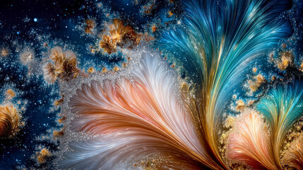 Fototapeta premium Fractal art flower petals
