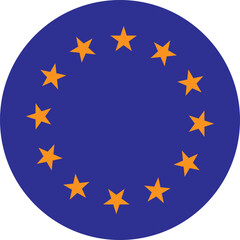  Flag of Europe, European Union. EU flag icon  .european union flag icon in circular shape, eu symbol
