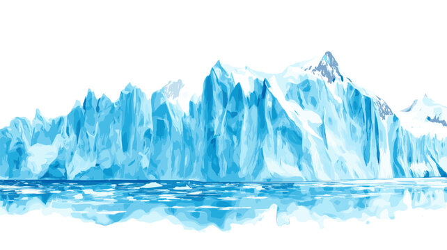 Perito Moreno Glacier. Perito Moreno Glacier hand drawn watercolor illustration