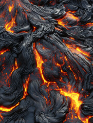 Seamless Cracked Lava Stone Texture, Glowing Volcanic Surface Background

