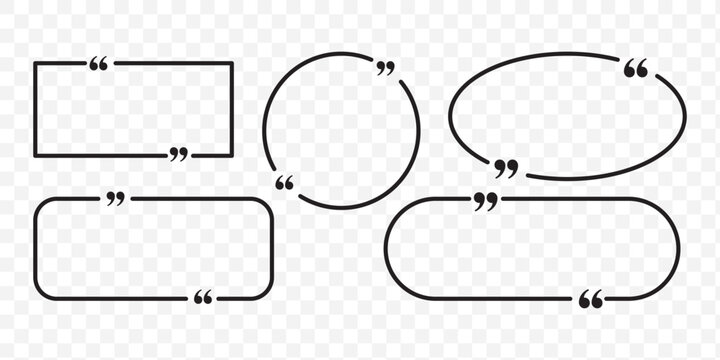Quote box frame, big set. Quote box icon. Texting quote box