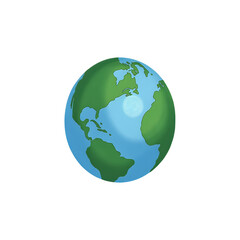 Fototapeta premium Watercolor Earth Globe - Green and Blue Planet vector illustration