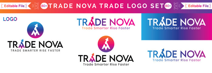 Modern Candlestick Bar with Arrow Diagram Trading Investment Statistics For Business Accounting and Marketing Logo Design