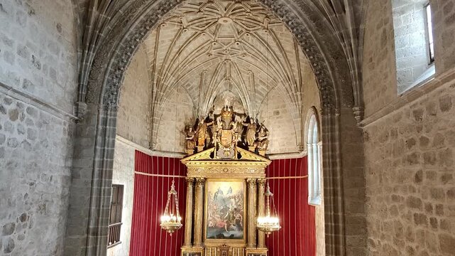 Interior of the church of the monastery of Yuste, C&aacute;ceres, Extremadura, Spain.