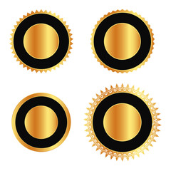 Best selling label, gold badge and golden laurel wreath for labeling. For premium quality products and use on your product labels. Vector illustration.
