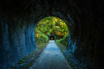 日本　長野県　軽井沢　碓氷峠の鉄道跡　トンネル