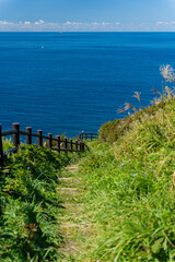 日本の青森の津軽半島から望む日本海　竜飛岬