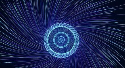 Hypnotic neon spiral vortex pulls you into a digital galaxy of light and data