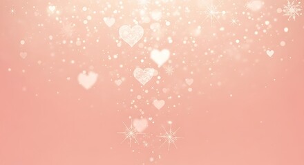 Sparkling hearts and snowflakes create a magical, romantic festive backdrop
